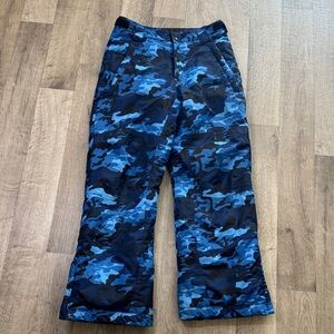 Eddie Bauer Blue Camouflage Ski Pants. Size Kids Medium 10-12.